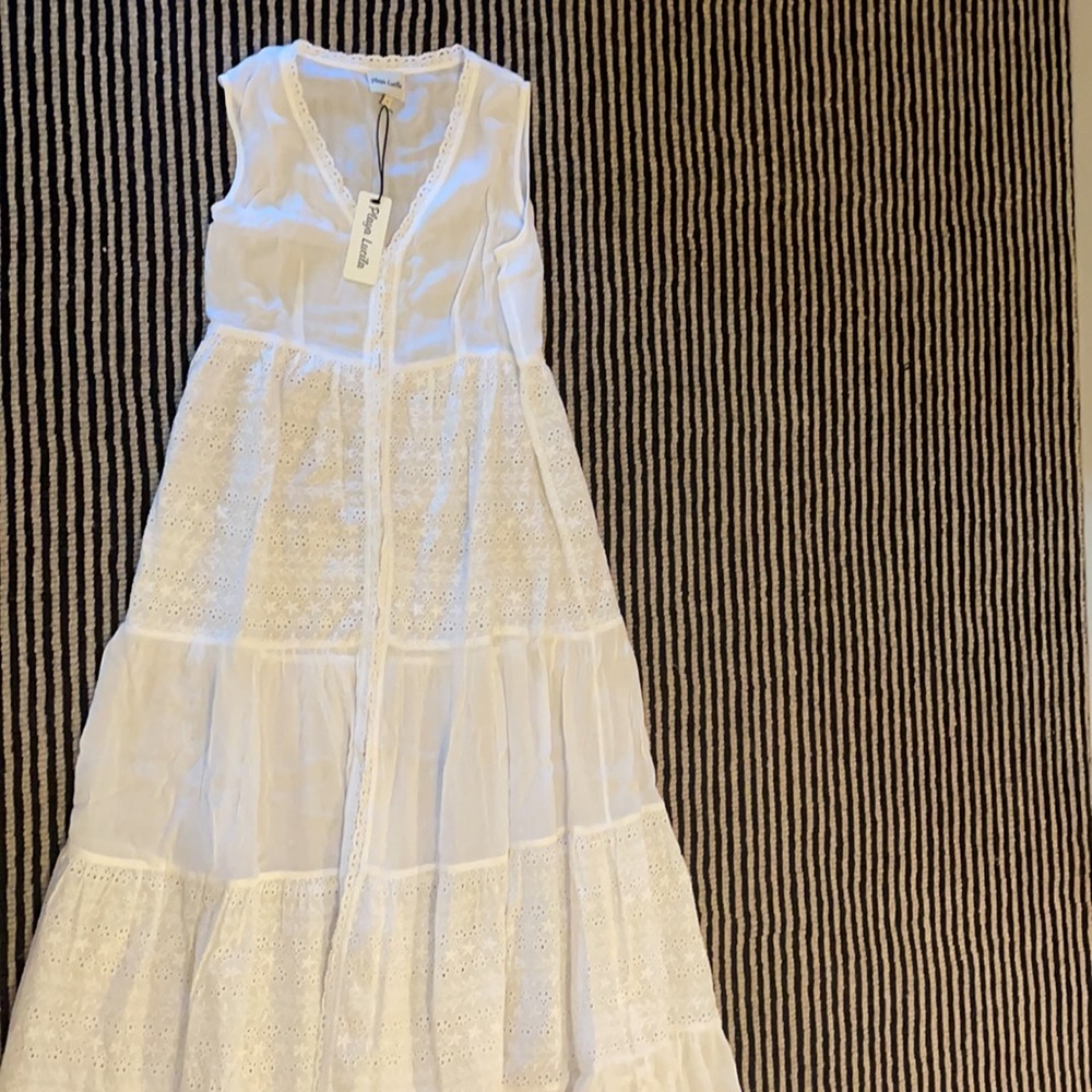 Playa Lucila NWT white eyelet maxi dress in size L